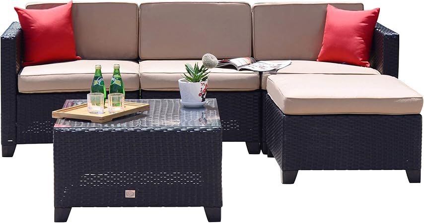Amazon Com Cloud Mountain 5 Pc Patio Furniture Set Outdoor All