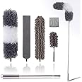 Microfiber Duster Kit for High Ceiling (6pcs), Extendable Dusters for Cleaning with 100" Extension Pole, Long Feather Duster for Fan/Car, House Cleaning Tool Kit by OOSOFITT