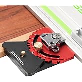 TOOLCOOL Track Saw Square Guide Rail Square 90&deg; to 15&deg; Adjustable Angle | CNC Precision Machined, 11 Preset Stops, Track Saw Accessories, Compatible with Festool Makita Wen and Milwaukee Guide Rails