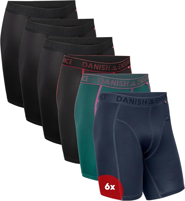 Calzoncillos Boxer Deportivos, 6 Pack MC (3xNegro, 1xNegro/Rojo, 1xVerde/Morado, 1xAzul) XL — foto 1 de 6