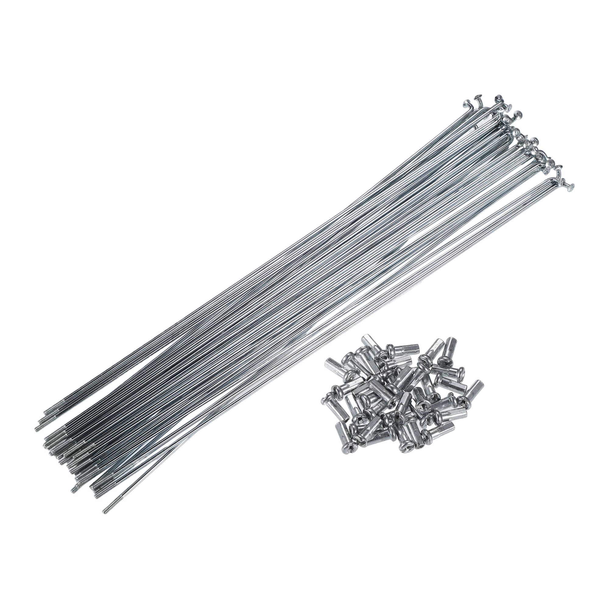 X AUTOHAUX 36pcs 14G J Bend Bike Steel Spokes 9.45" Cycle Spokes with Nipples
