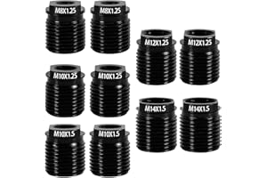 10Pcs Gear Shift Knob Adapter Kit, Universal Aluminum Alloy M10x1.25 M12 M14 Thread Adapter, Quick Install Secure Fit on Shif