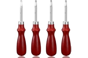 Mudder 4 Pieces Edge Leather Beveler Craft Edge Beveler Cutting Beveling Leather Skiver Tool for DIY(1.5 Mm, 1.2 Mm, 1.0 Mm, 0.8 Mm)