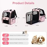 Lekesky Large Cat Carrier Backpack Expandable Pink L 25 Lbs Pet Carrier view 2