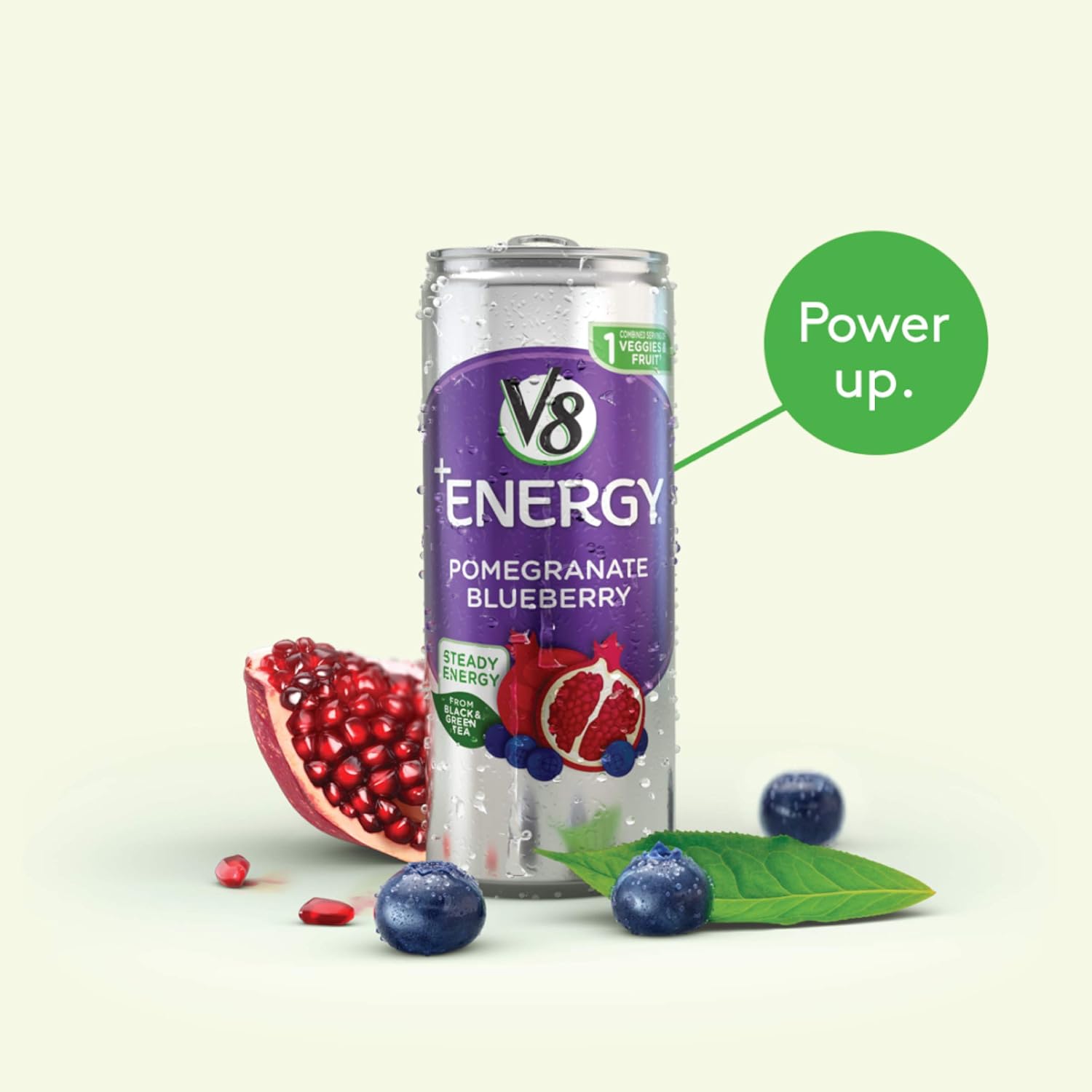 V8 +Energy, Healthy Energy Drink, Natural Energy from Tea, Pomegranate Blueberry, 8 Ounce Can (Pack of 24): Grocery & Gourmet Food