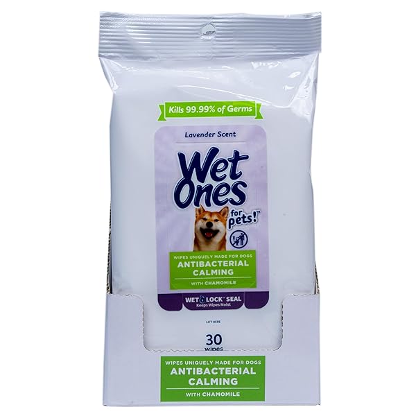 WET ONES FOR PETS ANTIBACTERIAL CALMING WIPES WITH...