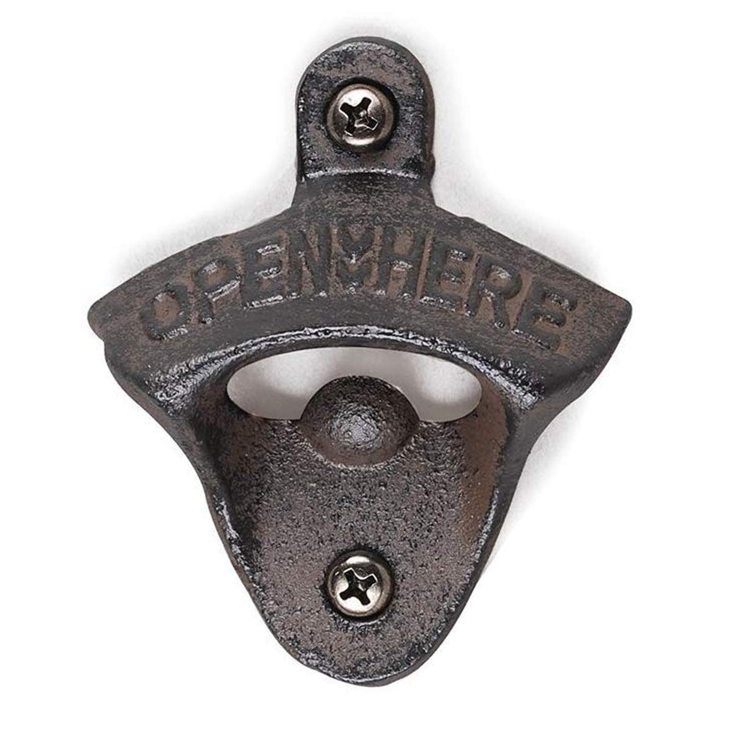 LABABE Gadget Chameleon Cast Iron Wall Mountable Beer Bottle Opener - 'Open HERE' Retro Style for Bar & Kitchens