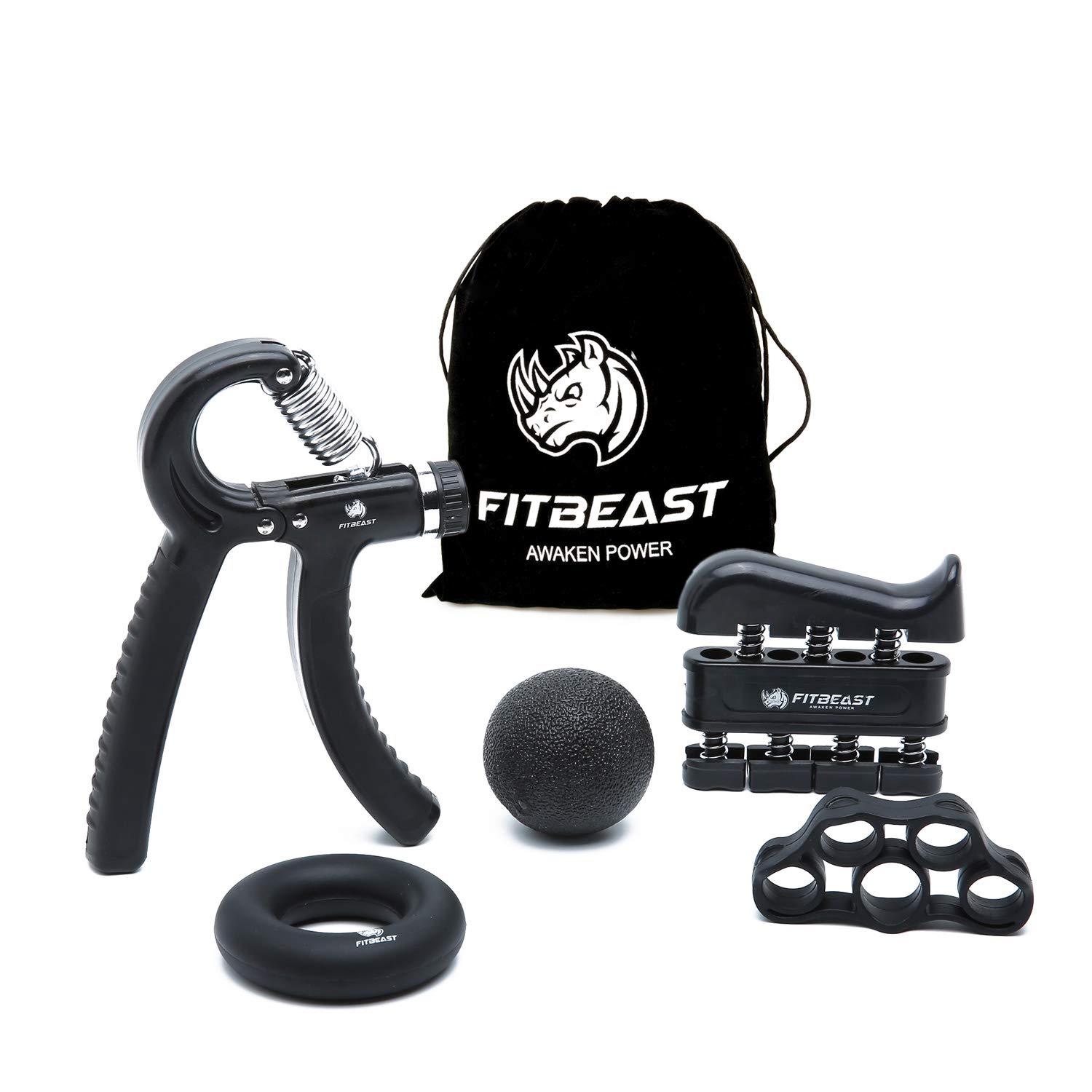 FitBeast Hand Grip Strengthener Workout Kit (5 Pack) Forearm Grip