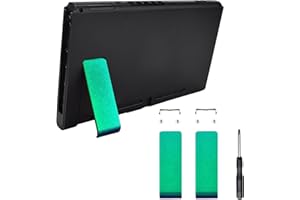 eXtremeRate 2 Set of Chameleon Green Purple Replacement Kickstand for Nintendo Switch Console, Back Bracket Holder Kick Stand