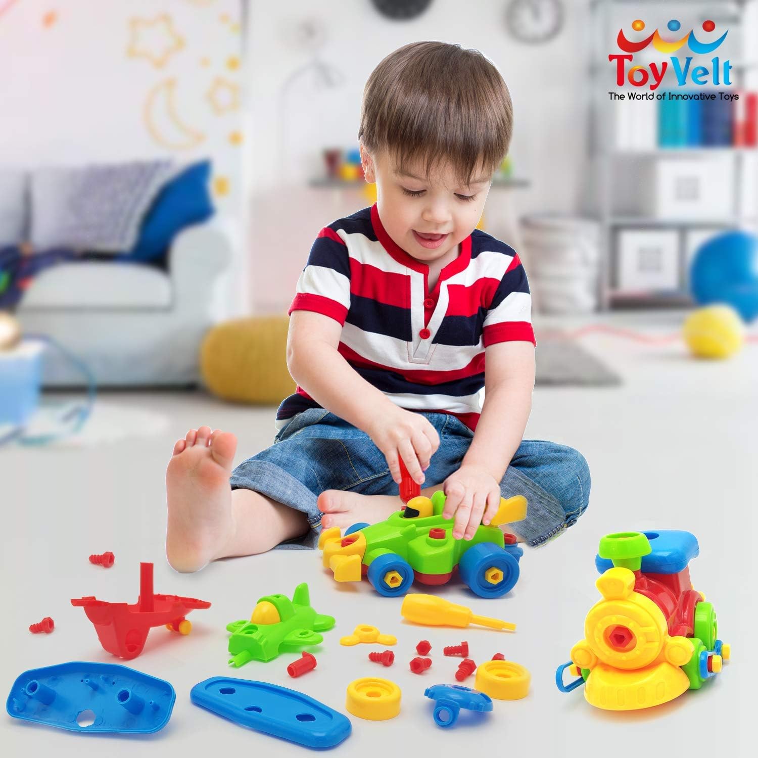 Amazon.com: Set de juguetes para desarmar - juguete de avión - juguete de tren - juguete de carrera, para niños - herramienta de aprendizaje de construcción, set de juguetes para niños y