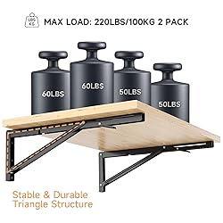 LSK Folding Shelf Brackets, 16 Inch Heavy Duty