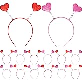 KatchOn, Pink and Red Heart Headbands - Pack 12 | Valentines Day Headbands For Women for Valentines Day Decor, Wedding Party | Heart Antenna Headband, Halloween Headband | Valentines Party Decorations