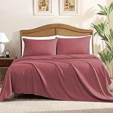 ClevaHome Sheet Set Queen Size, 4-Piece Bedding, Lightweight & Super Soft Easy Care Microfiber– Shrinkage & Fade Resistant Bedding Set with 14'' Deep Pockets (Dusty Rose)
