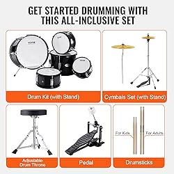 VEVOR Drum Set for Kids, Beginner Junior Drum Kit