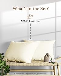 1000 TC Ivory Standard Pillowcases Set of 2