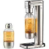 Airosia Sparkling Water Maker - 304 Stainless Steel Soda Maker, Carbonates Any Drink, Carbonator Machine with BPA Free Bottles(1L+0.5L) (CO2 Carbonator NOT Included)