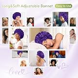 BONNET QUEEN Silk Bonnet for Sleeping Curly Hair Satin Night Cap Dark Purple view 4