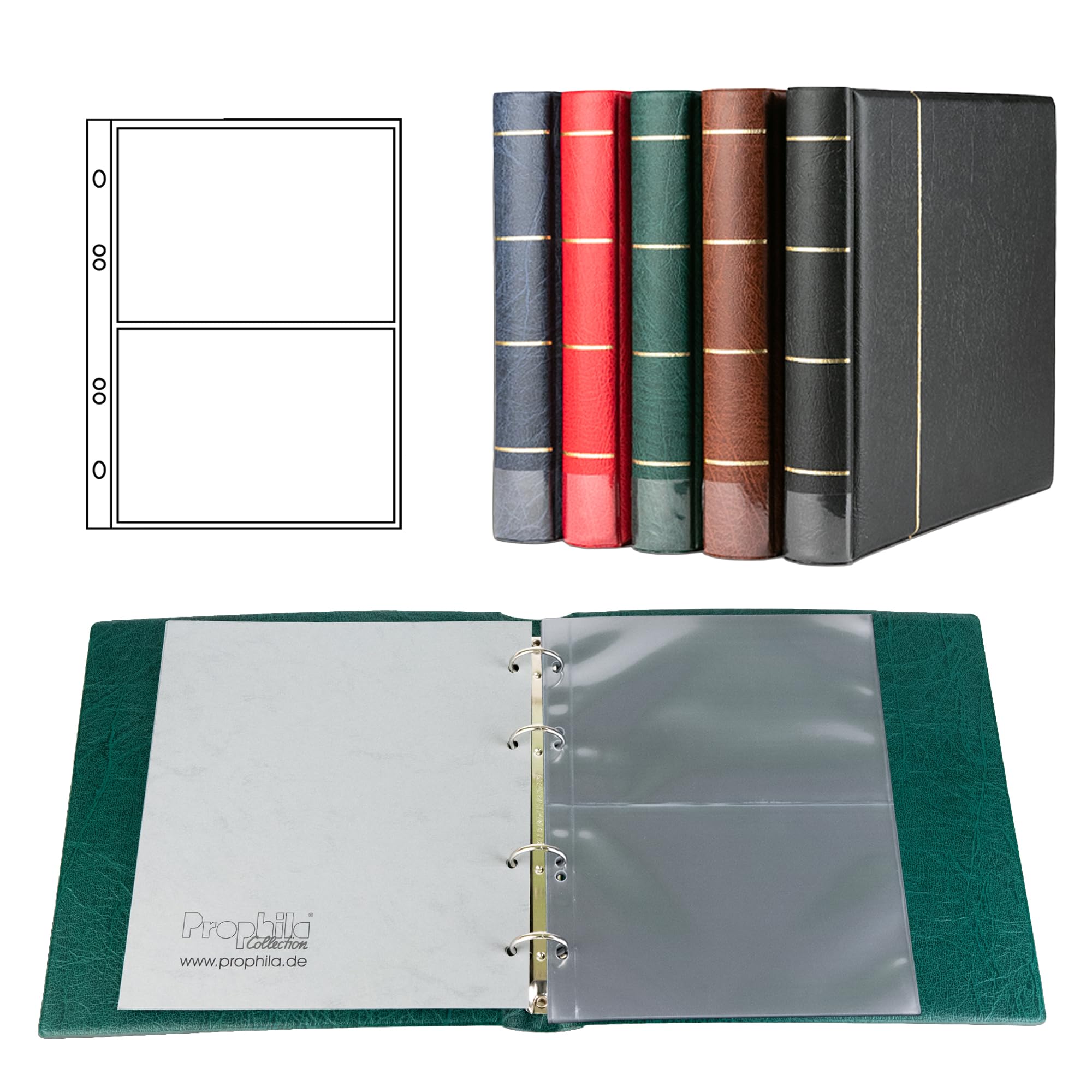 Prophila Postcard Album with 20 pockets for 40 Postcards