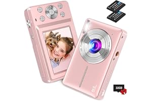 Digital Camera,Kids Camera with 32GB Card,Nsoela FHD 1080P 44MP Compact Vlogging Camera,Point and Shoot Camera 16X Digital Zoom, Portable Mini Kids Camera for Teens Students