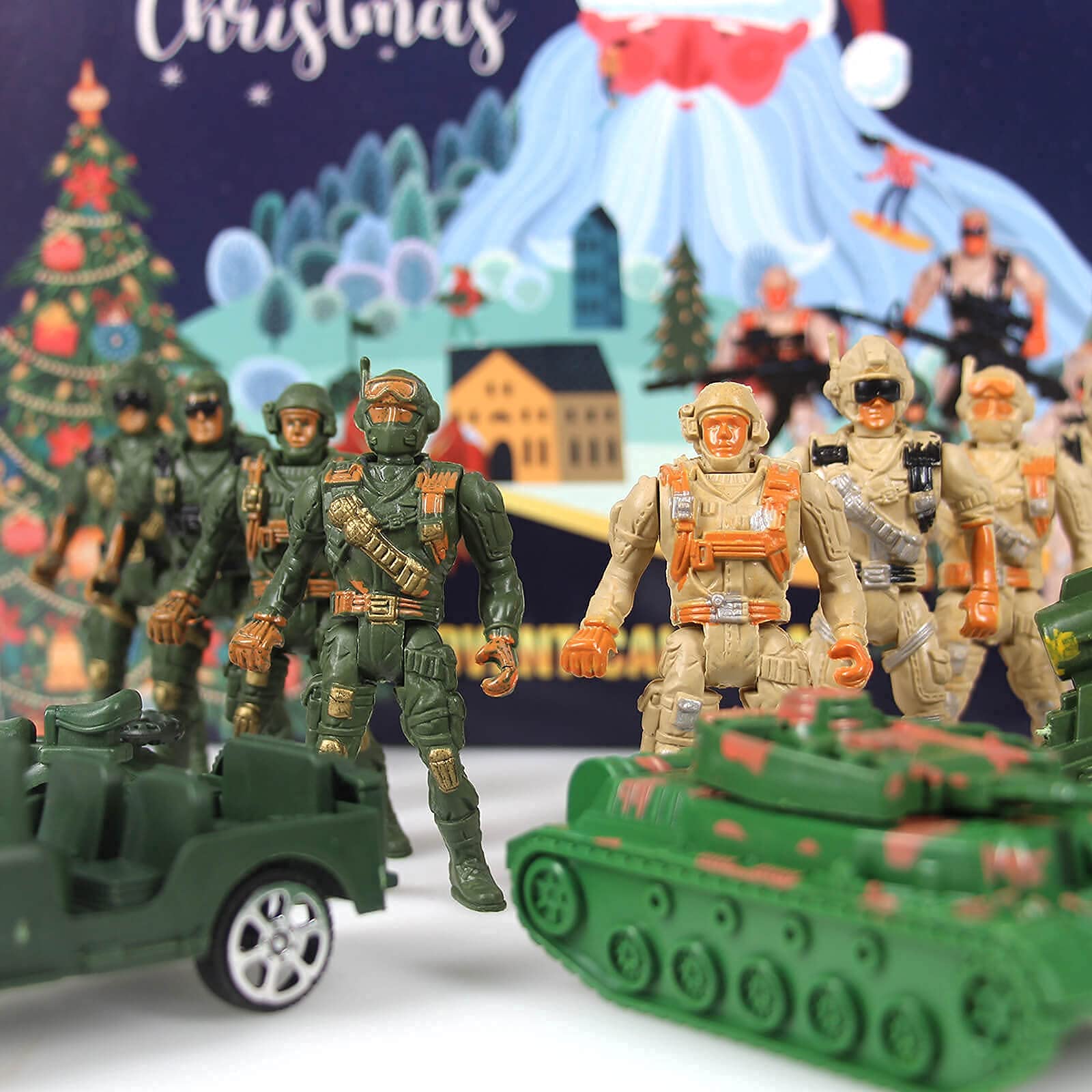 Orgrimmar Advent Calendar 2022 Christmas Countdown Calendar 24 Days Kids Toys Mini Figures Military Soldiers Army Man Weapons, Xmas Party Favor Gifts