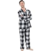 Leveret Mens Flannel pajamas 2 Piece Christmas Pajama Set (Size Small-XXX-Large)