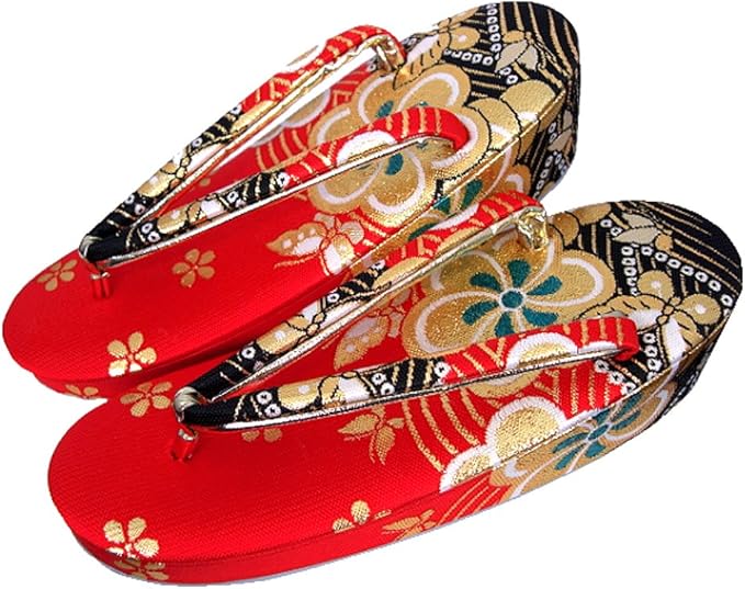 Amazon Co Jp 着物美人 七五三 子供草履 大 L 21cm 草履 女の子 女児 子供 キッズ 七五三草履 女の子着物用 履物 雪駄 6 7歳 18 19 20 赤黒 梅 A532526 服 ファッション小物