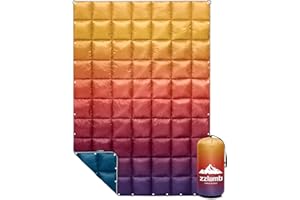 zzlamb Camping Blanket for Cold Weather,Outdoor Puffy Blanket Portable Down Alternative,Windproof Warm Cloak with Snaps,Cozy Quilt Backpacking Picnic RV Travel Plane Car Hammock Beach Climbing