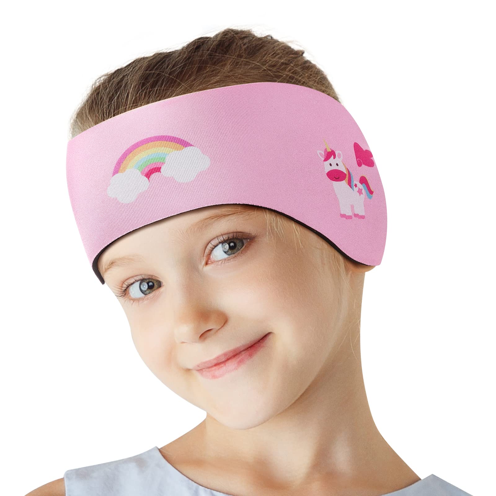 Photo 1 of HeySplash Swimming Headband, Swimming Earplugs Kids Ear Plugs Ear Band Swimmer Ear Protection, Elastic Neoprene Ear Guard, Hair Guard for Kids, Adults, Keep Water Out, Hold Earplugs in, Medium, Pink