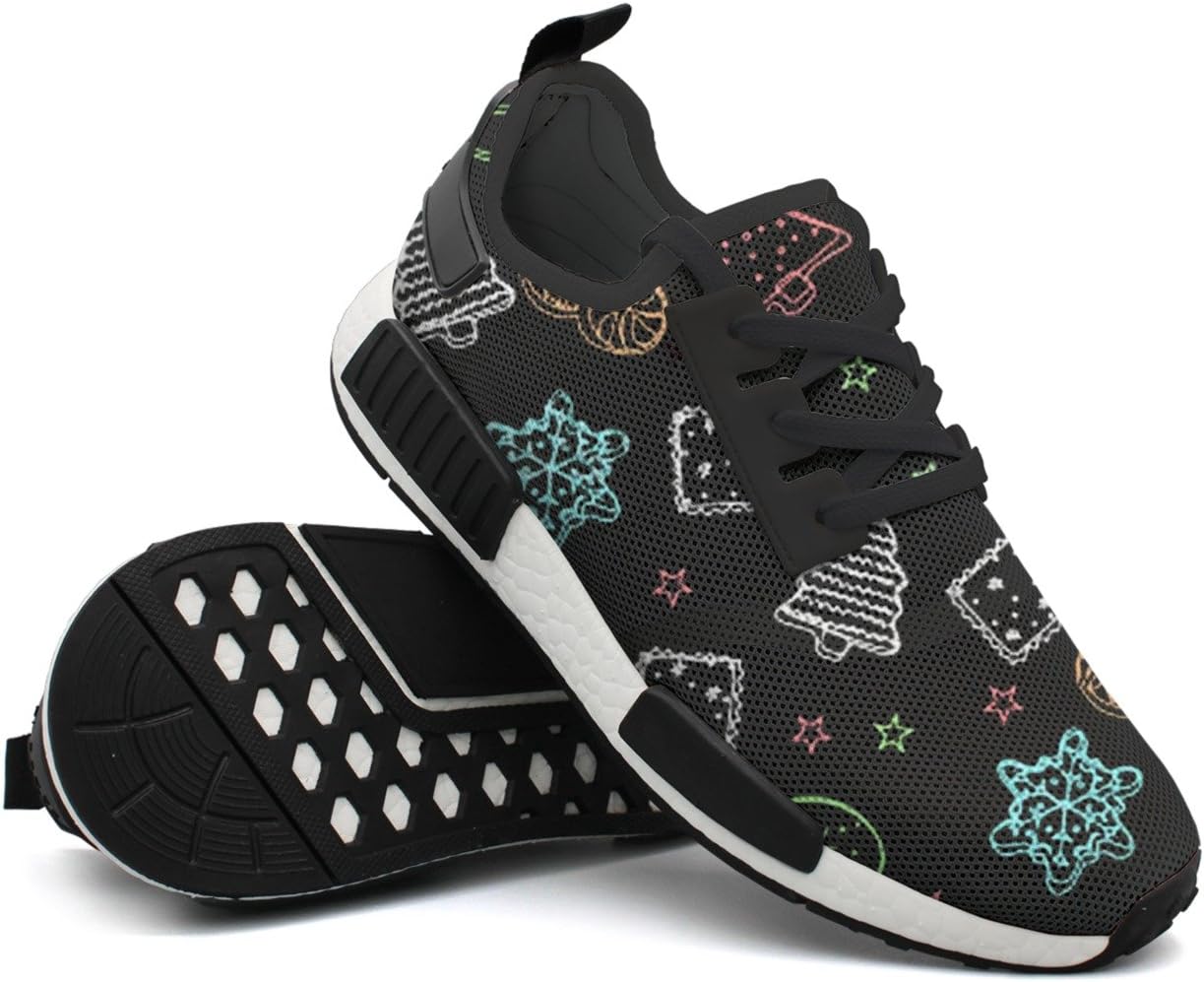 Abstract Blue Christmas Neon Tree Men's Jogger Lightweight Running Sneakers Gym Outdoor Basketball Shoes