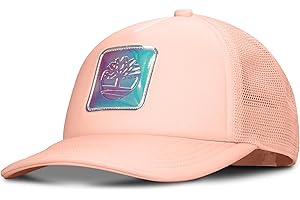 Timberland Monochrome Kids Trucker Hat for Girls Ages 7-14, Breathable and Adjustable Snapback Mesh Cap, One Size
