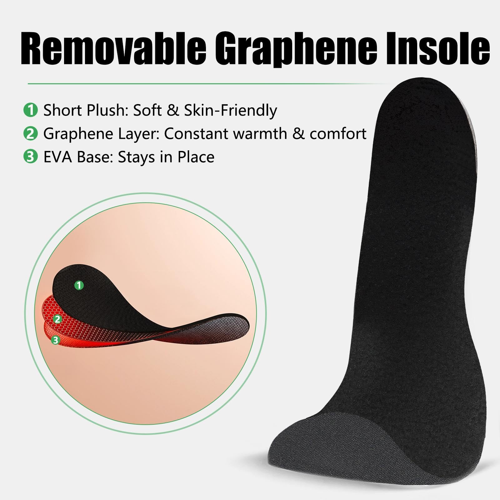 SAGUARO Winter Barfußschuhe Herren Barfuss Schuhe Damen Winter Gefüttert Winterschuhe Wasserabweisend Winterstiefel Winterboots Schneeschuhe Schwarz, Gr.40 3