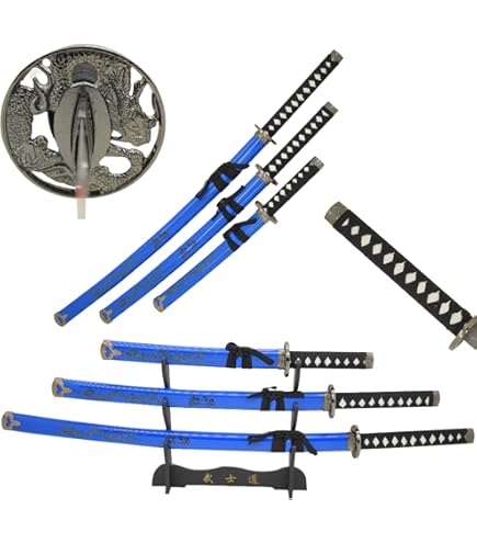 KATANAフルセット Amazon.com : BladesUSA Jl-021Bl4 Katana Samurai Sword Set, 3-Piece