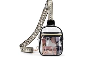 Bunnychill Clear Sling Bag - Stadium Approved Fanny Pack for Women & Men - Transparent Crossbody Bag with Adjustable Guitar Straps for Sports, Beach, Events, Concerts, Festivals