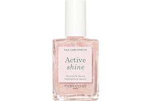 Manucurist Active Shine Illuminating & Care Nail Polish - Nail Concealer - No Lamp - Ultra-Shiny 2 in 1 Nude Gel Polish: Nail Strengthener and Growth, Highlighter & Care - Damaged Nails Repair