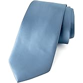 Spring Notion Men's Solid Color Satin Microfiber Tie, Regular and Skinny Width