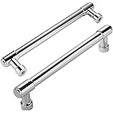 ZAUYX Solid Heavy Duty Jasper Pulls 10 Pack Polished Chrome Cabinet Pulls 5 Inch Hole Centers for Kitchen Cupboard Handles Mo
