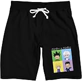 Hunter X Hunter Character Squares Men's Black Sleep Pajama Shorts