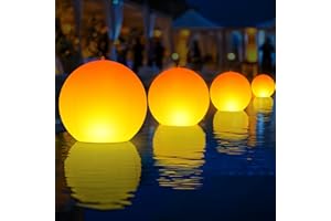 NICEPUT Solar Floating Pool Lights, 14 Inch Flame Solar Pool Light Balls, Floating Glow Globe IP68 Waterproof, Inflatable Solar Lights up Balls for Swimming Pool Pond Outdoor Decor -4PCS