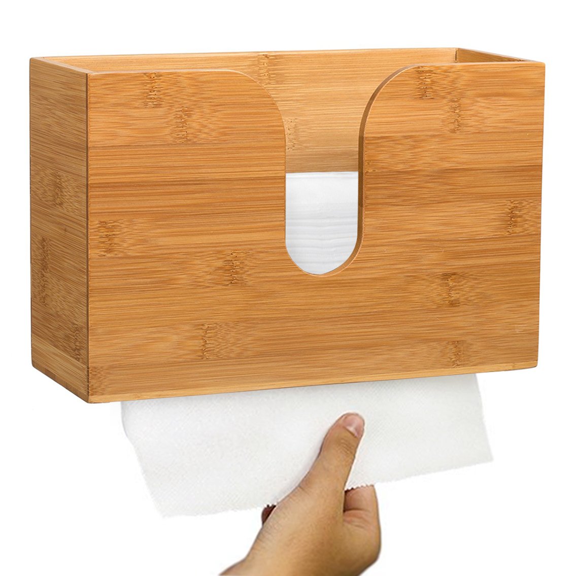 Bamboo Paper Towel Dispenser - Wall Mounted Countertop for ...