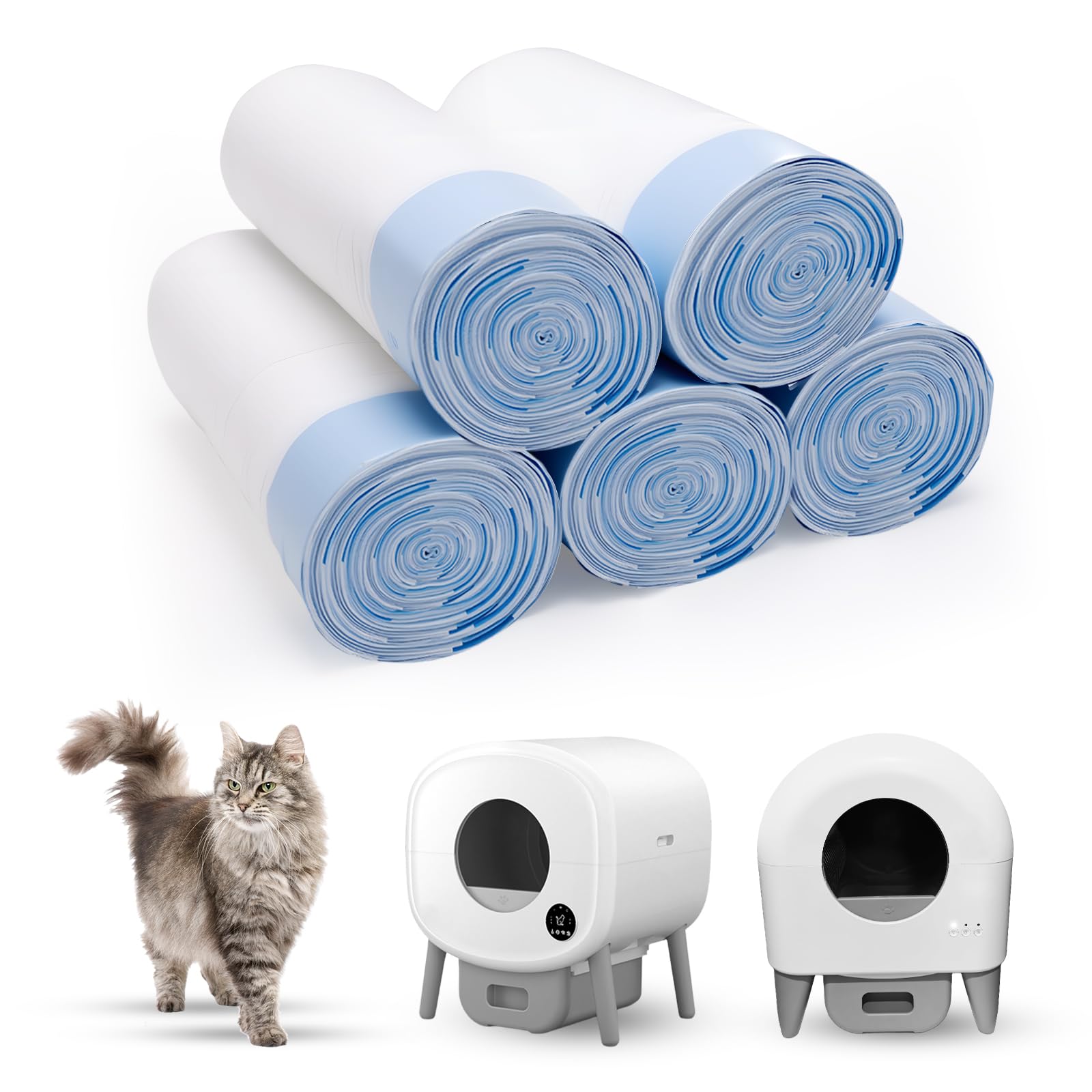 Photo 1 of 100 Count 26" x 11.8" Cat Litter Box Liners for Fsitego and Fumoi Self Cleaning Litter Box, Extra Thick Heavy Duty Cat Litter Bags Replacement, 3-4 Gallons of Capacity