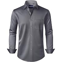 Come Wonka Men's Regular Fit Dress Shirt - Long Sleeve, Spread Collar, Solid Pearl White, Size Small