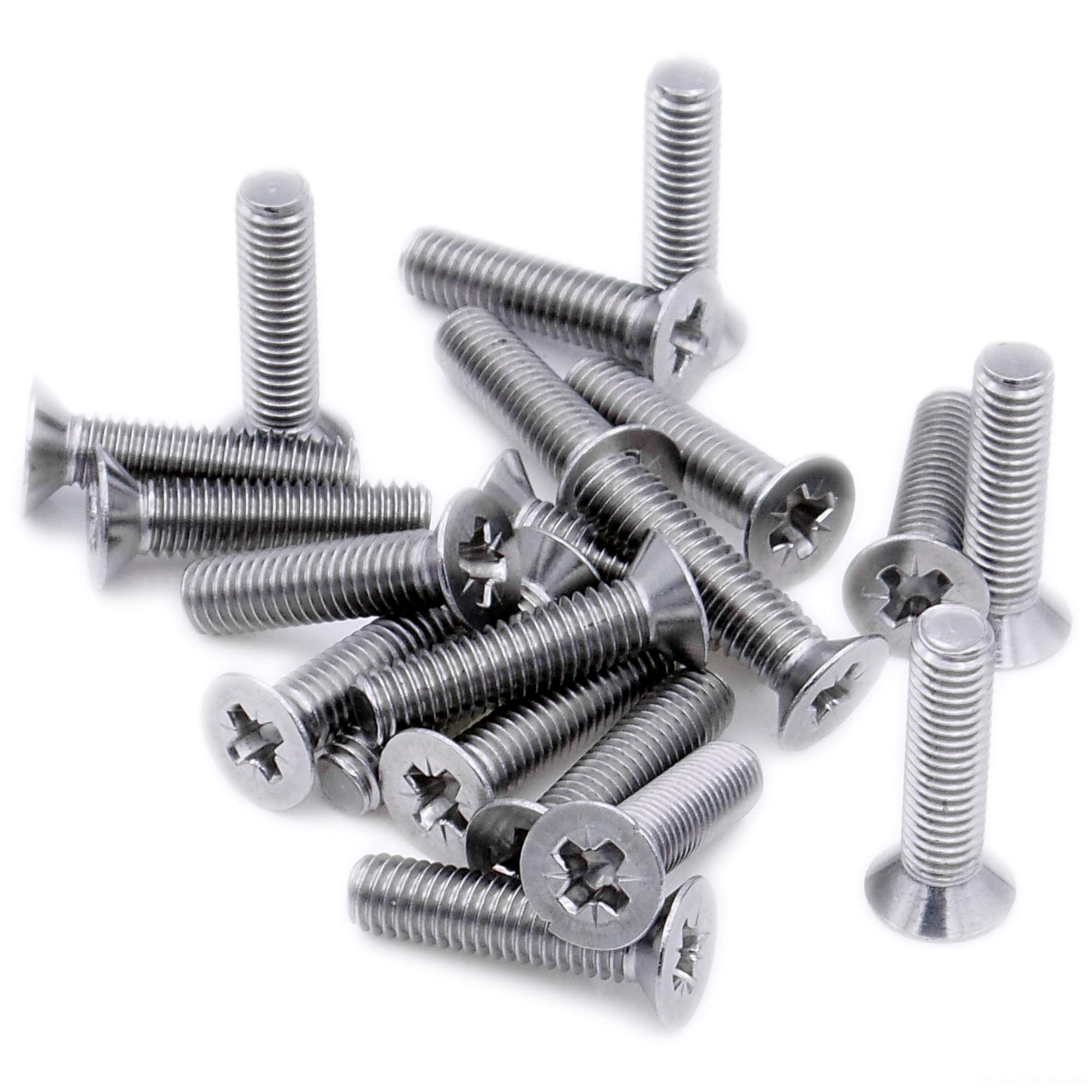 M4 (4mm x 6mm) Pozi Countersunk Machine Screw (Bolt) - Stainless Steel (A2) (Pack of 20)