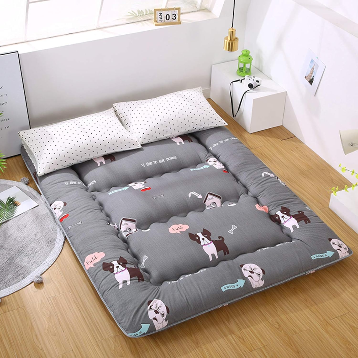 Grueso Futón Piso Colchones,Suave Portátil Colchón Doble