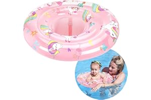 Zooawa Baby Swimming Floats with Adjustable Seat,PVC Double-Layer Inflatable Baby Infant Pool Floats for Toddlers