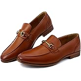 EliteLand Men's Dress Penny Loafers, Mens Business Formal Leather Loafer Shoes, Moc Toe Casual Stylish Slip On Wedding Shoe for Men