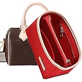 Doxo Purse Organizer Insert, Bag Organizer for Tote & Handbags, Bag in Bag, Perfect for LV Speedy 20, Alma BB, Petit Noe and More (Red,Small)