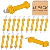 LEIOUNEY 15 Pack Electric Fence Rubber Gate Handles - Heavy Duty Insulated Plastic Handles with Steel Hook, Electric Fence Rubber Gate - Yellow