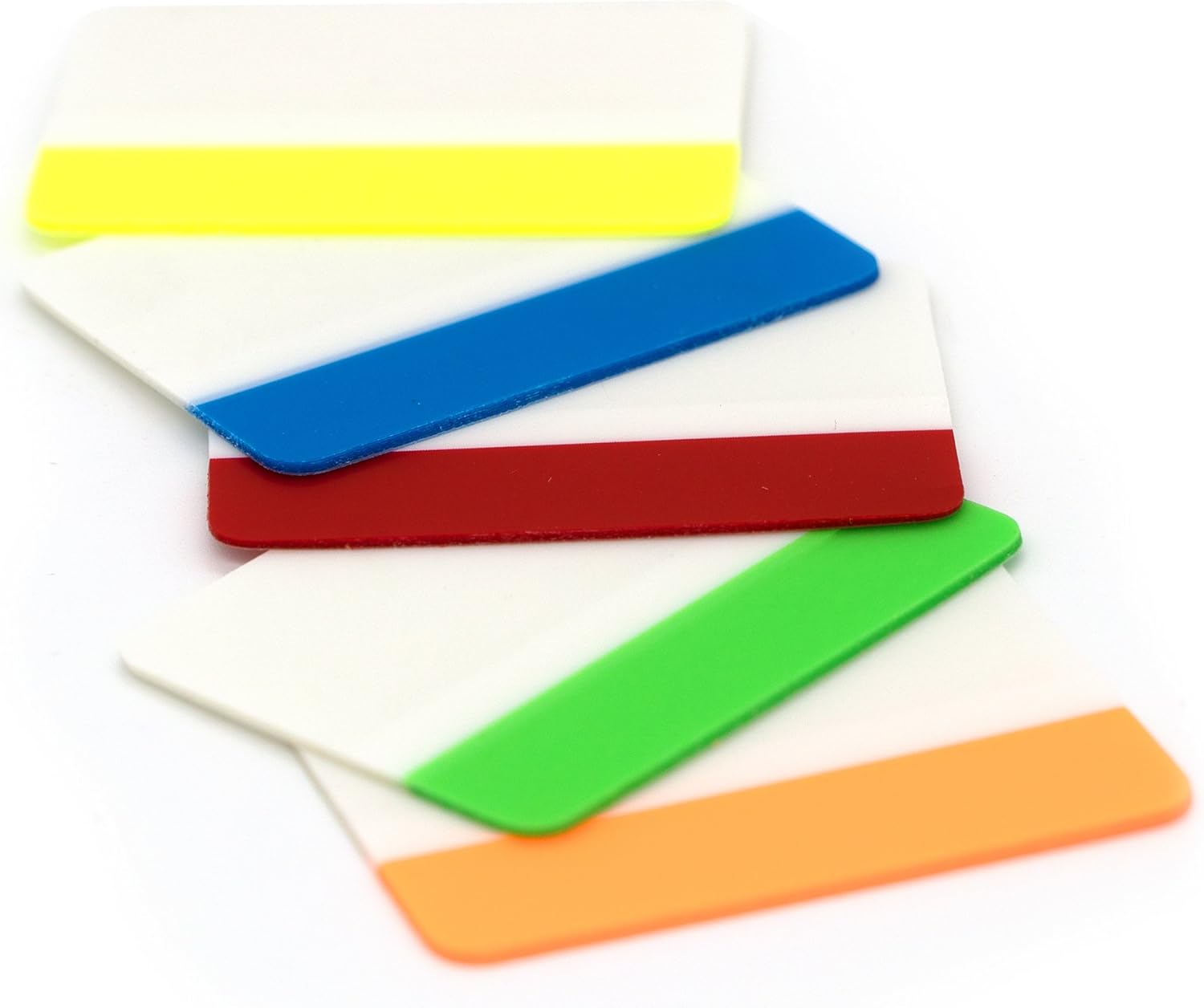 Emraw Colorful Sticky Filing Tabs Page Index Markers, 2" x 1.5" Neon Bright Colored Reusable Self Stick Write-On Stick-It File Insert Tabs - Pack of 60 Tabs : Office Products