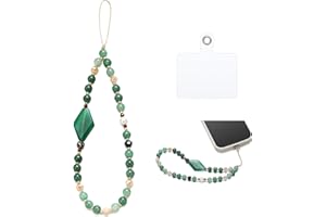 S.J JEWELRY Phone Charm Phone Wrist Strap with Tether Tab Beaded Phone Lanyard Phone Wristlet Handmade Semi-Precious Gemstone Phone Chain