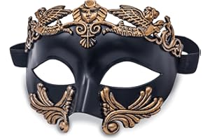 MYSEUNI Masquerade Mask for Men - Roman Greek Mask - Venetian Half Face Mask for Mascarade Ball Mardi Gras Halloween Party